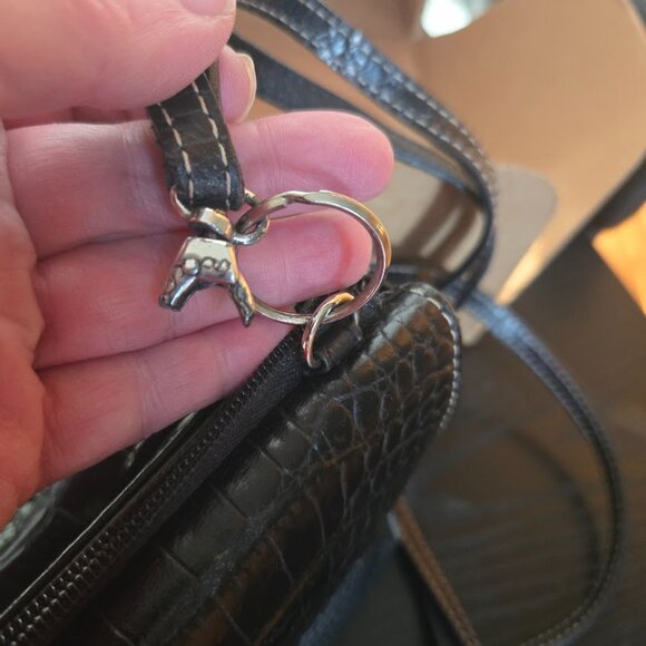 Brighton Black Leather Liza French Kiss Crossbody Organizer / Shoulder Bag w/box - Picture 14 of 16